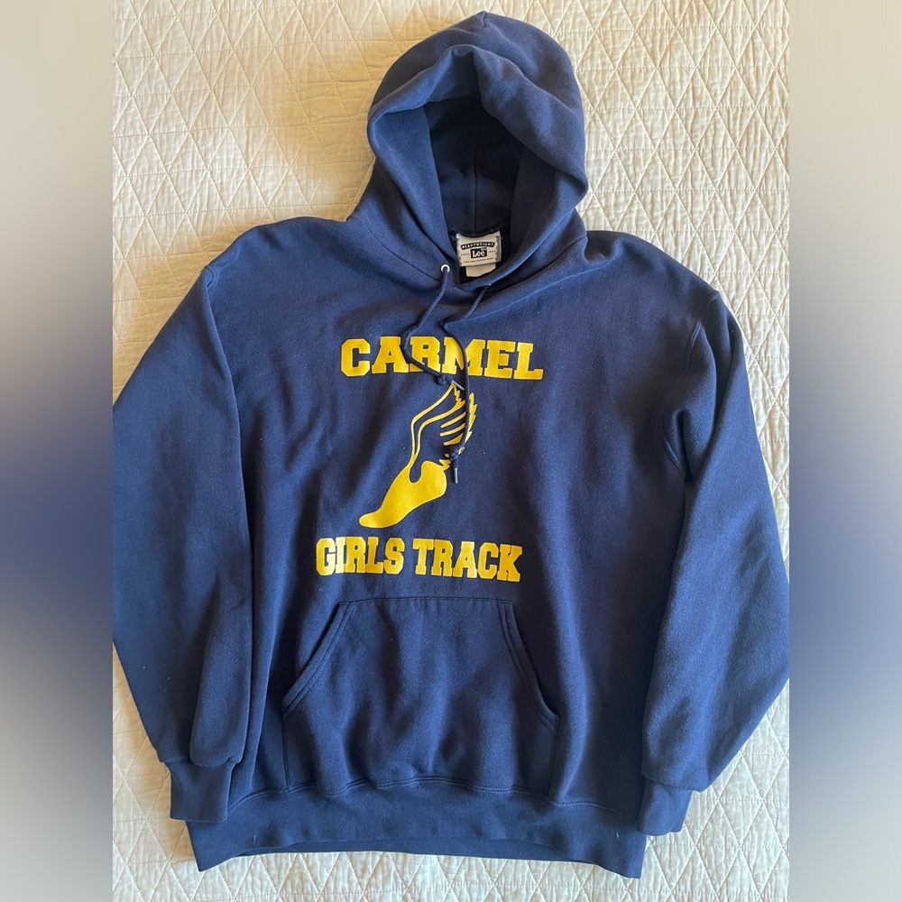 Lee HEAVYWEIGHT Tag Vintage 90's Unisex‎ CARMEL GIRLS TRACK Hooded Sweatshirt XL